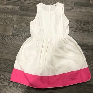 Sleeveless white linen dress